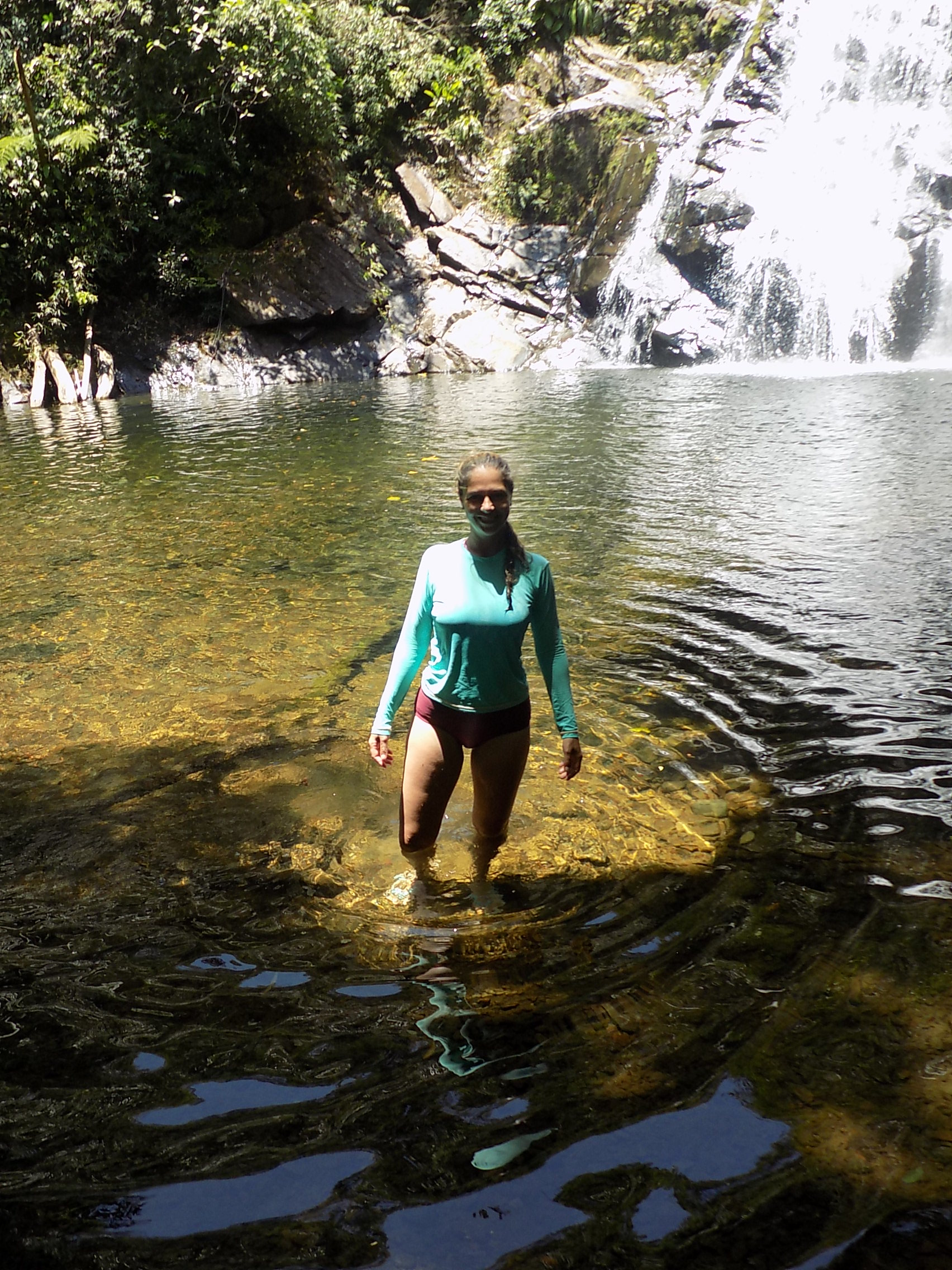 Água transparente na Cachoeira do Rio Sebuí